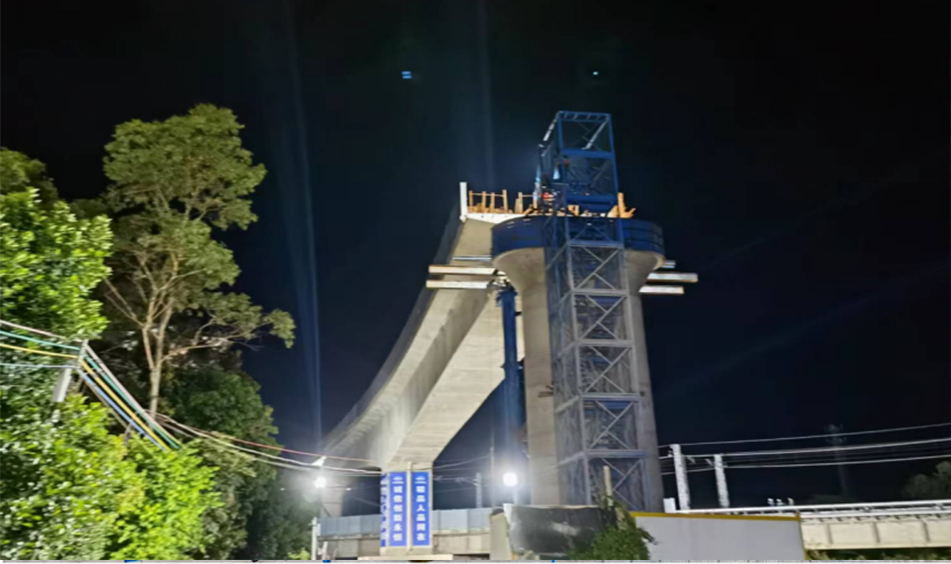 新建茂博铁路站前工程跨广深茂特大桥转体桥（中铁二十四局）