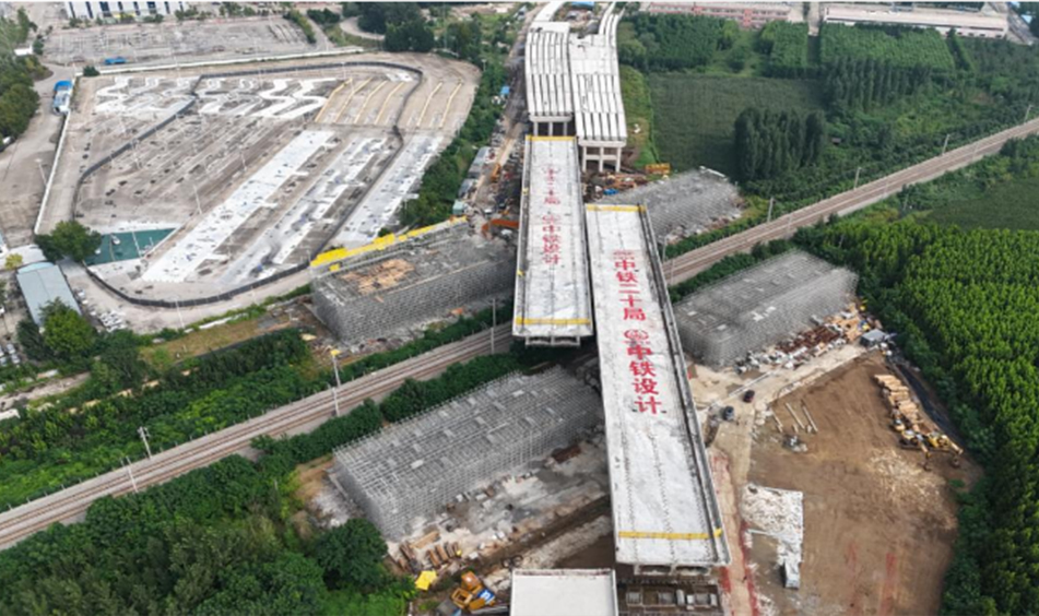 济宁市海川路北延上跨新兖铁路立交双幅转体桥（中铁二十局）